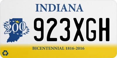 IN license plate 923XGH