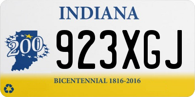 IN license plate 923XGJ