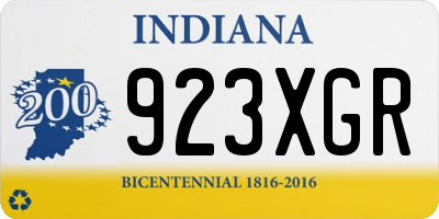 IN license plate 923XGR