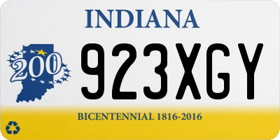 IN license plate 923XGY