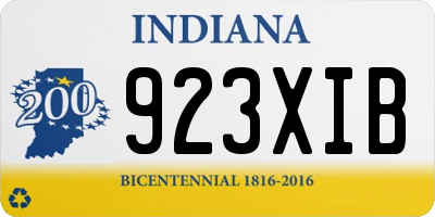 IN license plate 923XIB
