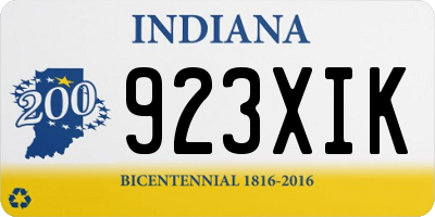IN license plate 923XIK