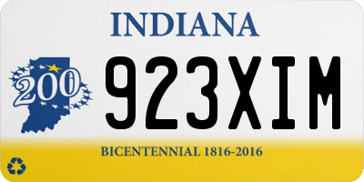 IN license plate 923XIM