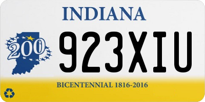 IN license plate 923XIU