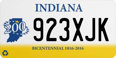 IN license plate 923XJK