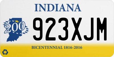 IN license plate 923XJM