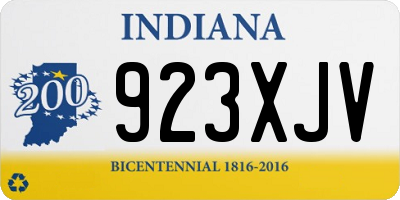 IN license plate 923XJV