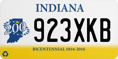 IN license plate 923XKB
