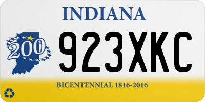 IN license plate 923XKC