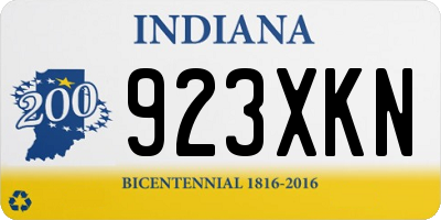 IN license plate 923XKN