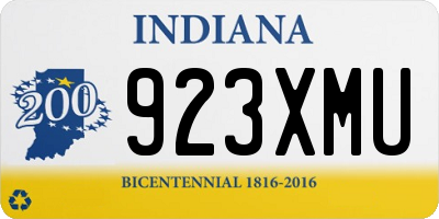 IN license plate 923XMU