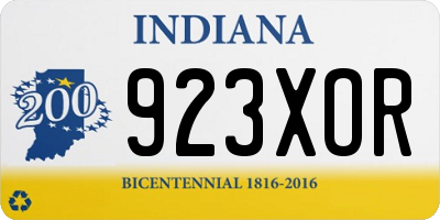 IN license plate 923XOR
