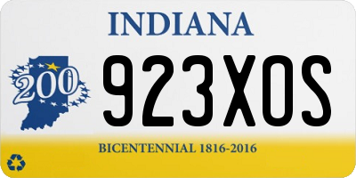 IN license plate 923XOS