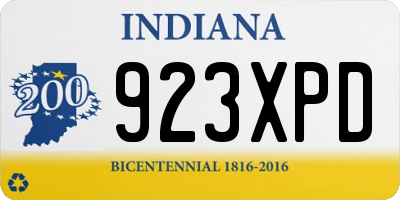 IN license plate 923XPD