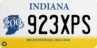 IN license plate 923XPS
