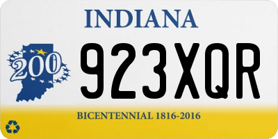 IN license plate 923XQR
