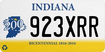 IN license plate 923XRR