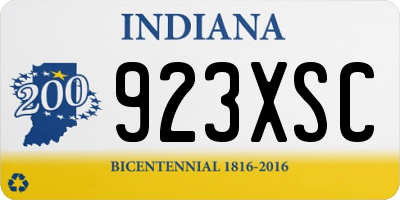 IN license plate 923XSC