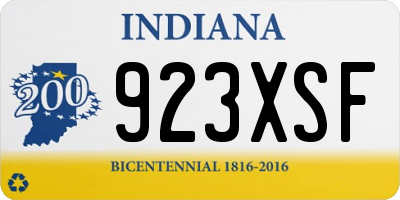 IN license plate 923XSF