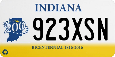 IN license plate 923XSN