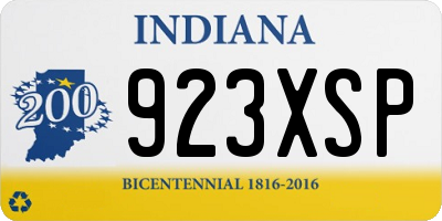 IN license plate 923XSP