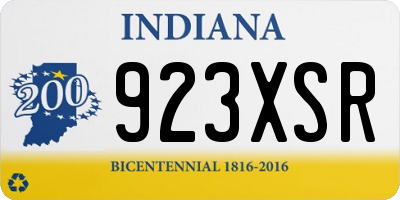 IN license plate 923XSR