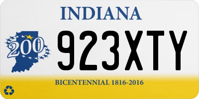 IN license plate 923XTY