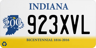 IN license plate 923XVL