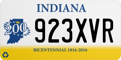 IN license plate 923XVR