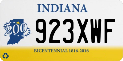IN license plate 923XWF