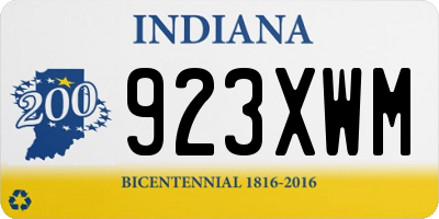 IN license plate 923XWM