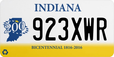 IN license plate 923XWR