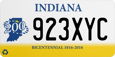 IN license plate 923XYC