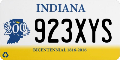 IN license plate 923XYS