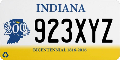 IN license plate 923XYZ