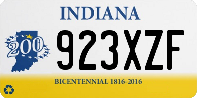 IN license plate 923XZF