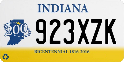 IN license plate 923XZK
