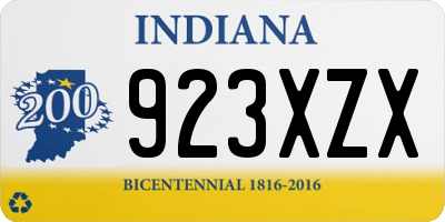 IN license plate 923XZX