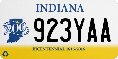 IN license plate 923YAA