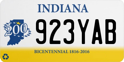 IN license plate 923YAB