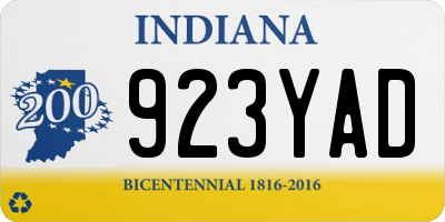 IN license plate 923YAD