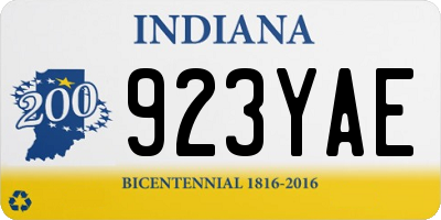 IN license plate 923YAE