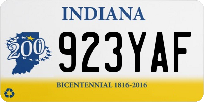 IN license plate 923YAF