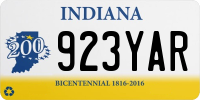 IN license plate 923YAR