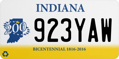 IN license plate 923YAW