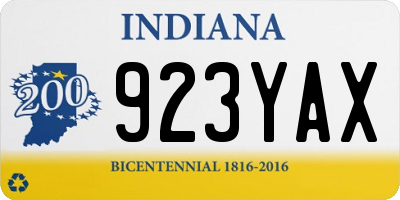 IN license plate 923YAX