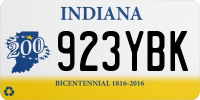 IN license plate 923YBK
