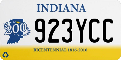 IN license plate 923YCC