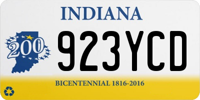 IN license plate 923YCD