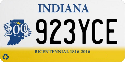 IN license plate 923YCE